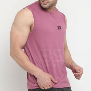 Camiseta sin mangas de entrenamiento de tela transpirable para hombres, camiseta sin mangas Lisa para gimnasio, camiseta sin mangas para hombres al por mayor - Product Image 3