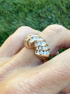 แหวนทองคำแท้ 14k ดีไซน์วินเทจสุดพิเศษ ประดับเพชรธรรมชาติ 1.50 กะรัต แบบช่อง แหวนทรงกุ้ง เครื่องประดับหรูหรา แหวนงานแต่งงาน แหวนงานเลี้ยง - Product Image 5