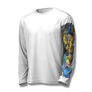 Chemises de pêche à manches longues en polyester 100% antibactérien UPF 50 personnalisé - Product Image 2