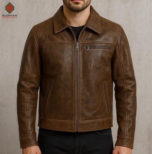 เสื้อแจ็คเก็ตบอมเบอร์หนังสังเคราะห์สำหรับผู้ชาย สีน้ำตาลดำ หนังวัวแท้แบบฟูลเกรน ซับในแบบควิลท์ ขนาดสั่งตัดได้ XS-6XL สำหรับฤดูหนาว สไตล์ลำลอง - Product Image 3