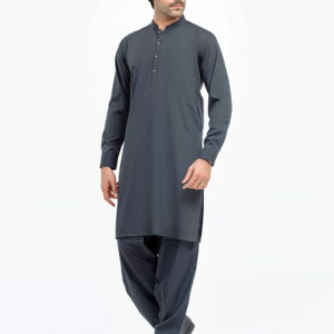 Shalwar Kameez classique ethnique pakistanais pour hommes, coupe régulière, lavage facile, tenue traditionnelle musulmane pour tous les jours et la prière - Product Image 1