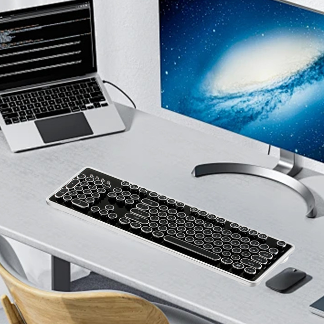 Durable Mechanical Gaming Keyboard with Mouse Rechargeable RGB Backlit USB-C Interface Programmable Keys 2.4Ghz Wireless