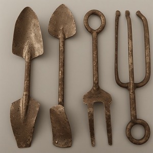 จอบเหล็กแบบชนบทใน Patina เสร็จสิ้นงานฝีมือที่มีความแข็งแรงเหมาะสำหรับการทำสวนและกลางแจ้งที่ไร้กาลเวลา - Product Image 2