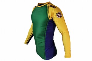 Manga larga Unisex Rash Guard MMA Jiu Jitsu entrenamiento compresión UPF50 transpirable secado rápido gimnasio Fitness correr - Product Image 5