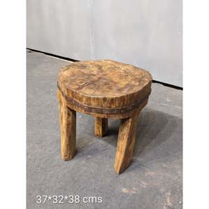 Naga Handmade Mini <b>Stool</b> Rustic Design Ottoman for Entry Bedroom Warehouse Outdoor Seating Adjustable and <b>Storage</b> Feature - Product Image 6