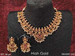 Bijoux anciens haute plaqué or Party Wear Fancy Design bel ensemble de colliers anciens - Product Image 2