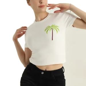 Camiseta personalizada lisa, informal, de manga corta y duradera para mujer, camiseta con logotipo personalizado para mujer, tela de alta calidad, camiseta para mujer - Product Image 1