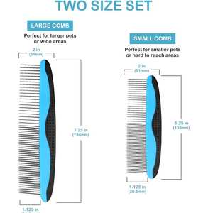 Peine para Mascotas con Láser Desenredante Sin Nudos, con Dientes de Acero y Mango de Acero Inoxidable para Todo Tipo de Pelo - Colores/Logotipo Personalizables - Product Image 3