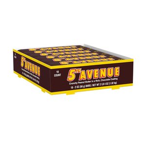 5TH AVENUE Chocolate'y Coated Crunchy Peanut Butter Candy <b>Bars</b>, 2 oz (18 Count) - Product Image 1