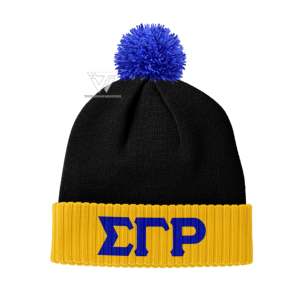 Custom Greek Black Sigma Gamma Rho Sorority Clothing Self Knitted Jacquard Warm Beanie Cap <b>Winter</b> <b>Hat</b> Greek Paraphernalia - Product Image 1