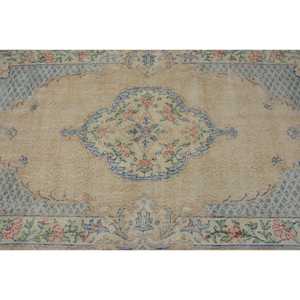 พรมขนาด 3.9x7.1 ฟุต, พรมตุรกี, พรมขนสัตว์สีเบจวินเทจลายนามธรรม - Product Image 5