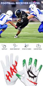 2024 Gants de réception en gros de football antidérapants Gants de football américain confortables et entièrement personnalisables - Product Image 6