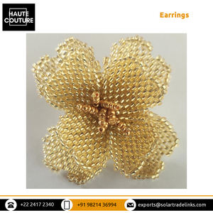 Última moda de diseño de fiesta de noche de desgaste hecho a mano Rosa flor con cuentas Tops pendientes de los mejores fabricantes indios enumerados - Product Image 6