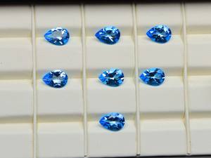 Atractiva piedra preciosa de Topacio Azul suizo gemas en forma de pera piedra de Topacio Azul suizo suelta piedra de Topacio Azul facetada - Product Image 3