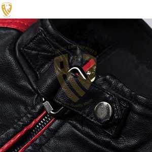 Chaqueta de cuero personalizada de alta calidad para hombre de Pakistán Chaquetas de cuero de moto de tela de lona más populares para hombres - Product Image 3
