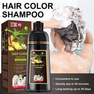 PLOG Shampoo Colorante Istantaneo 4 in 1 500ml Caffè Scuro con Zenzero Delicato, Tinta per <span class=keywords><strong>Capelli</strong></span> a Lunga Durata, Copre i <span class=keywords><strong>Capelli</strong></span> Grigi - Product Image 5