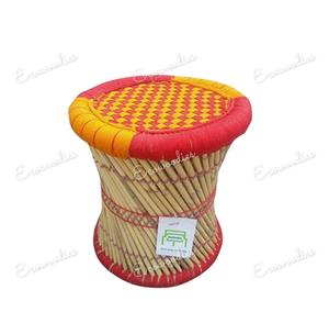 Tabouret Mudda rond unique en bambou naturel fait à la main Sarkanda Ottoman Mudda Artisanat écologique pour l'ameublement intérieur et extérieur - Product Image 3