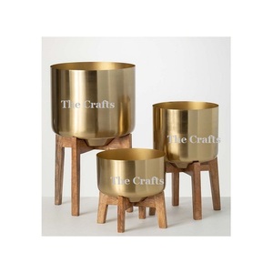Pots et jardinières en aluminium de couleur or au design avantageux pour une utilisation en jardin et sur la terrasse, jardinière aux prix les plus bas - Product Image 4