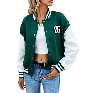 Veste universitaire OEM 2025 pour femmes, vente en gros de manteau Letterman de baseball, broderie personnalisée, style collège, veste de mode Streetwear - Product Image 3