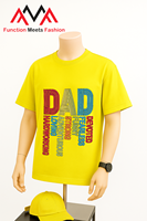 Short régulier 65% coton + 35% Spandex imprimé (imprimé graphique) devant décontracté/Streetwear/Beachwear jaune T-shirt pour homme