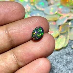 Natural Ethiopian <b>Opal</b> Gemstone Smoked Black <b>Opal</b> Birthstone Black <b>Opal</b> Faceted Cut Stone Loose Oval Cut Jewelry - Product Image 2