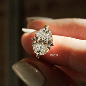 Bague pour femme en or 18 carats avec diamant synthétique (cultivé en laboratoire) de taille ovale, solitaire, clarté VVS, couleur F, certifiée IGI - Product Image 4