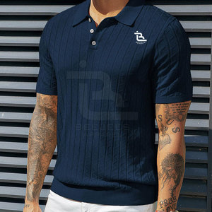 Camisetas de polo de punto con textura transpirable para hombre, camisetas de polo con logotipo personalizado impreso para hombre, camisetas de polo con estilo para hombre - Product Image 4