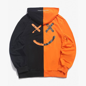 Venta al por mayor 360Gsm 48% POLIÉSTER + 52% algodón Streetwear Vintage gráfico de gran tamaño de manga larga sudaderas con capucha de dos tonos - Product Image 3