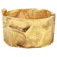 Brazalete de Lujo Vintage de Latón Antideslustre con Dijes de Moda, Joyería Chapada en Oro de 18k, Certificado IGI, Brazalete Ancho y Grueso para Mujer