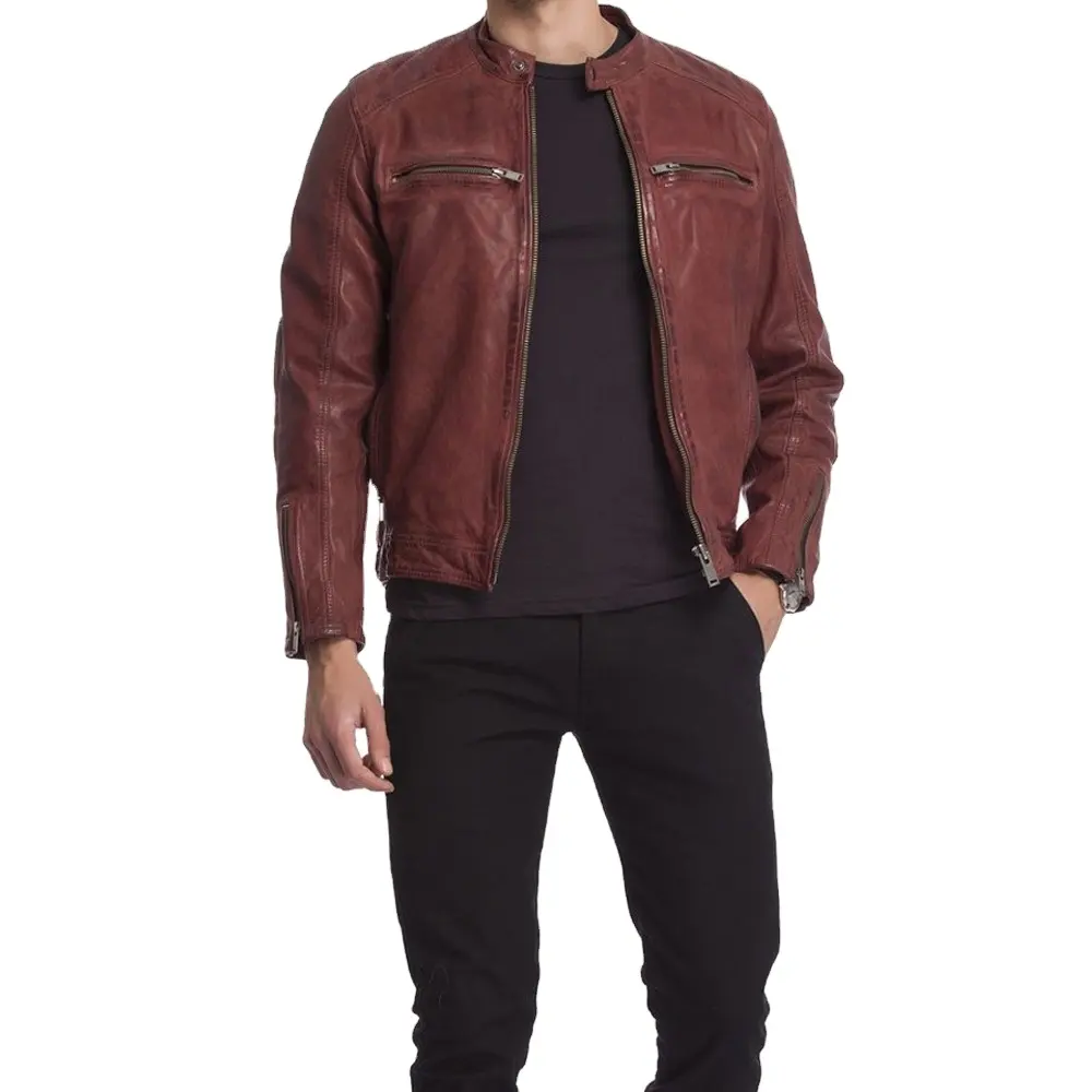 2023 High Quality Wholesale Custom Mens Biker Leather Jacket, Men Fashion Black Motorcycle Jackets leather Jackets