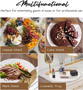 เขียงหินอ่อนแท้พร้อมไม้รูปทรงกลมทนทานและทนต่อการตัด - Product Image 4