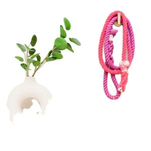 Ombre Purple and Coral Cotton Rope <b>Leash</b> - Candy Coral - Dog Gift - Gift for Her - Dog Accessory - Product Image 1