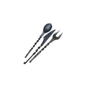 Juego de cubiertos medival de acero inoxidable con acabado de espejo para Bodas de mesa uso doméstico cubiertos utensilios de cocina con clase negro - Product Image 1
