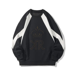 Sweat-shirts pour hommes à coupe classique, logo personnalisé imprimé et brodé, style décontracté, sweat-shirts unis, tissu jersey épais, vêtement long lavé - Product Image 5