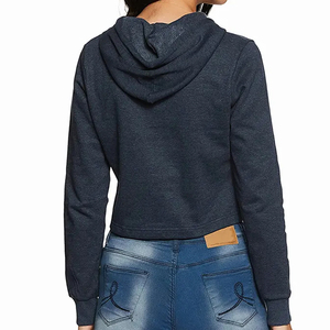 Sweat à capuche personnalisé en molleton respirant de haute qualité en coton et polyester, motif uni, impression sérigraphique 340g pour femme - Product Image 2
