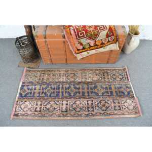 Alfombra Turca de 2.2x4.3 pies, Alfombra Pequeña Vintage, Alfombra Azul Camuflaje - Product Image 3