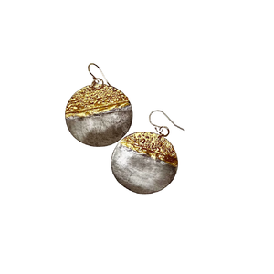 Lituanie janvier Unique dames symétrique martelé plaqué or balancent bijoux 2024 boucles d'oreilles occidentales moins de 100 pour les filles - Product Image 6