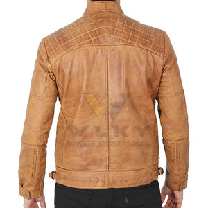 Solid Color Men's <b>Genuine</b> Leather High Street Style Reversible Windproof Streetwear Jacket-Pakistan Manufacturer - Product Image 4