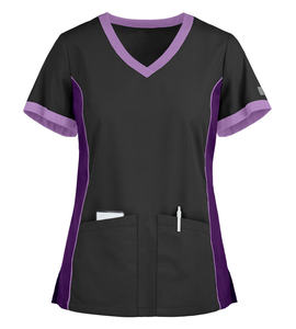 Conjuntos de uniforme médico para mujer de tela transpirable con logotipo impreso personalizado, Top con cuello en V, conjunto de laboratorio de clínica de Hospital, venta al por mayor - Product Image 2