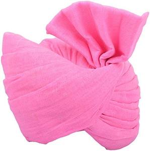Turban rajasthani de couleur rose Safa Pagdi idéal pour le désherbage, l'anniversaire et la taille libre Holi (lot de 2) - Product Image 1