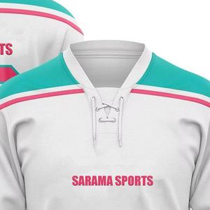 Maillots de hockey sur glace de sport cousus Impression par sublimation personnalisée Vêtements de hockey sur glace brodés Maillot de hockey sur glace par sublimation - Product Image 2