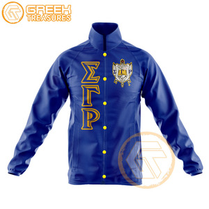 เสื้อแจ็คเก็ตเย็บปักลาย Sigma แกมมา Rho โพลีเอสเตอร์งานตามสั่งเครื่องแต่งกายชาวกรีกคุณภาพสูงเสื้อโค้ท - Product Image 1
