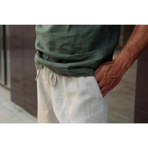 Short en lin biologique pour homme Vêtements en lin naturel Short en lin biologique pour homme - Product Image 2