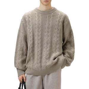 เสื้อสเวตเตอร์ผู้ชายแบบถัก 100% ผ้าฝ้ายใหม่ คุณภาพสูง สำหรับฤดูหนาว บริการ OEM/ODM โลโก้ด้านหน้า ระบายอากาศได้ดี แขนยาว - Product Image 1