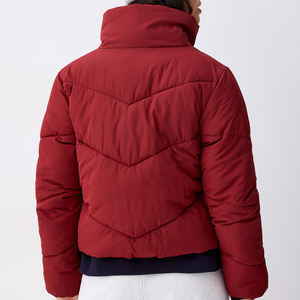 เสื้อแจ็คเก็ตพัฟเฟอร์บุใยดาวน์สำหรับผู้หญิง เนื้อผ้าระบายอากาศได้ดี เคลือบผิวเรียบเนียน กันหิมะ รุ่นสั้นแบบครอป - Product Image 6