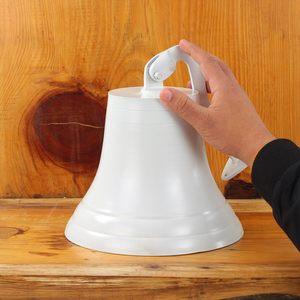 Cloche Premium en aluminium coulé du navire nautique de la marine | Cadeaux de décoration de chambre d'enfant (3 pouces, blanc) - Product Image 2