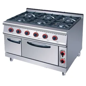 6 Burner Gas Range With Electric Oven high Grade commercial kitchen equipment restaurant