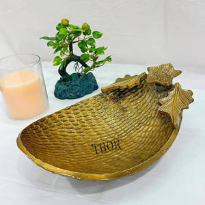 Plato de bandeja de metal martillado de aluminio de diseño con acabados antiguos Bandeja de servicio de metal Bandeja de tocador de perfume Mesa de centro - Product Image 4