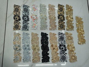 Tissu Abaya en polyester 100 % écologique de haute qualité en vrac, dentelle florale colorée brodée, motif complexe, élégant et haut de gamme - Product Image 3