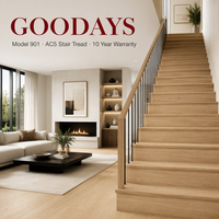 Marchepied d'escalier en MDF stratifié AC5 Carb2 robuste, résistant aux rayures, pour projets hôteliers, vente en gros aux États-Unis